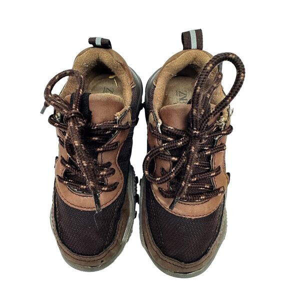 ZARA Kids Brown Multi Piece Technical Sneakers Sz 27/ Sz 10 - Picture 6 of 11